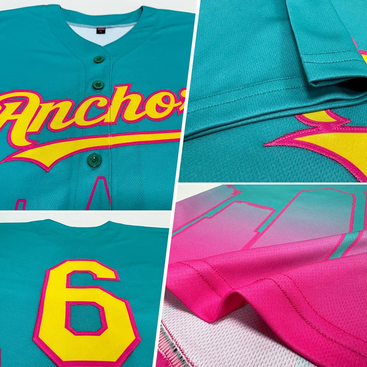 Custom Aqua Yellow-Pink 3D San Diego City Edition Fade Fashion Authentic Baseball Jersey view 2
