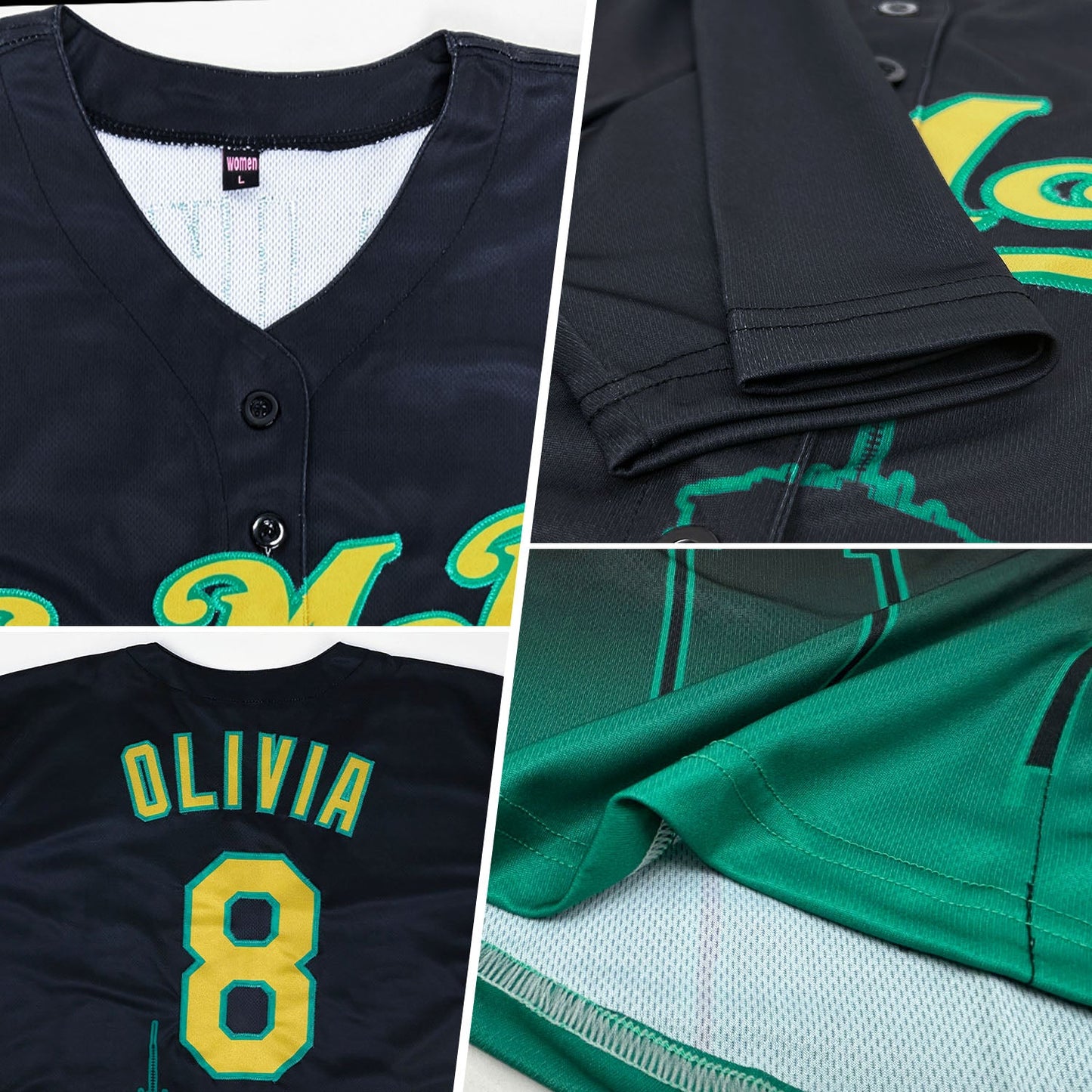 Custom Black Old Gold-Kelly Green 3D Boston City Edition Fade Fashion Authentic Baseball Jersey view 2