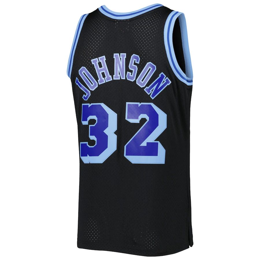 LA.Lakers #32 Magic Johnson Mitchell & Ness 1984-85 Hardwood Classics Reload 3.0 Swingman Jersey Black Stitched American Basketball Jersey - Main View