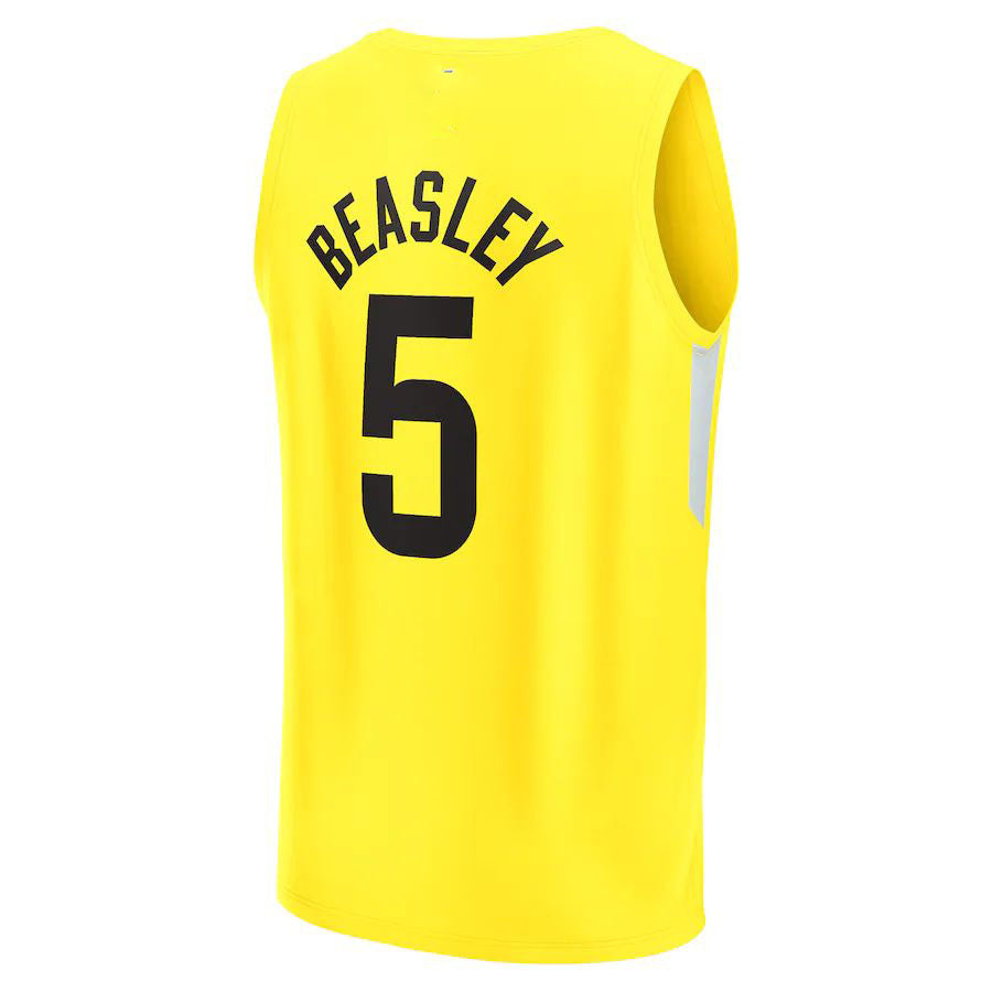 U.Jazz #5 Malik Beasley Fanatics Branded Fast Break Replica Jersey  Icon Edition Yellow Stitched American Basketball Jersey - Main View