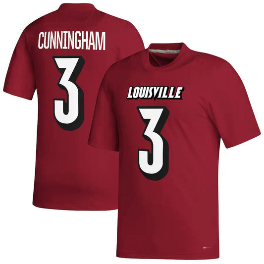 L.Cardinals #3 Malik Cunningham NIL Replica Football Jersey  Red Stitched American College Jerseys - Main View