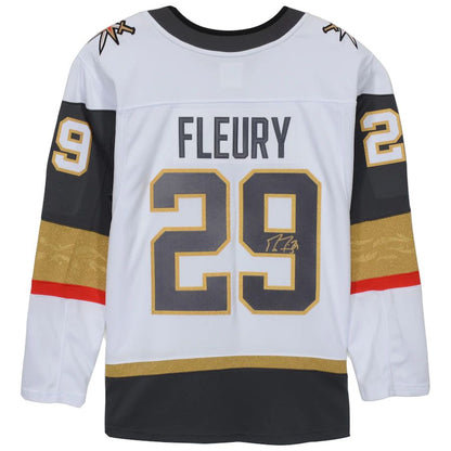 V.Golden Knights #29 Marc-Andre Fleury Fanatics Authentic Autographed Breakaway Jersey White Stitched American Hockey Jerseys - Main View