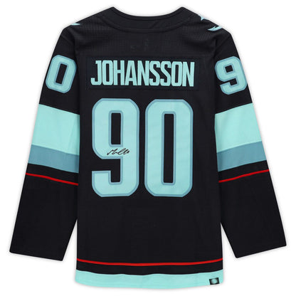 S.Kraken #90 Marcus Johansson Fanatics Authentic Autographed  with Inaugural Season Jersey Patch Blue Stitched American Hockey Jerseys - Main View