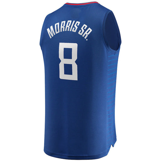 LA.Clippers #8 Marcus Morris Fanatics Branded 2021-22 Fast Break Replica Jersey Icon Edition Royal Stitched American Basketball Jersey - Main View