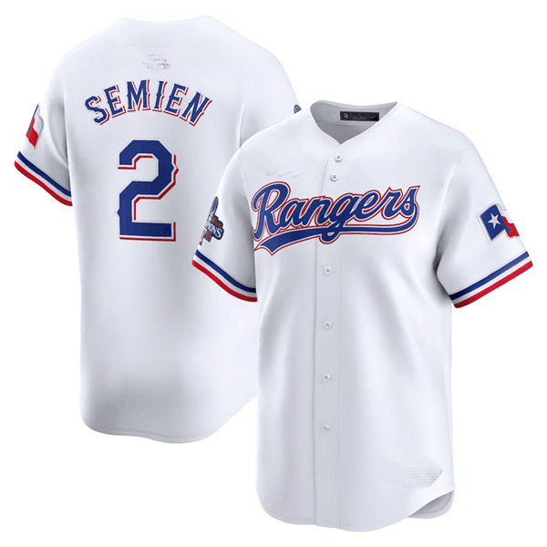 Marcus Semien Texas Rangers Home 2023 World Series Champions Limited Jersey - White - Main View