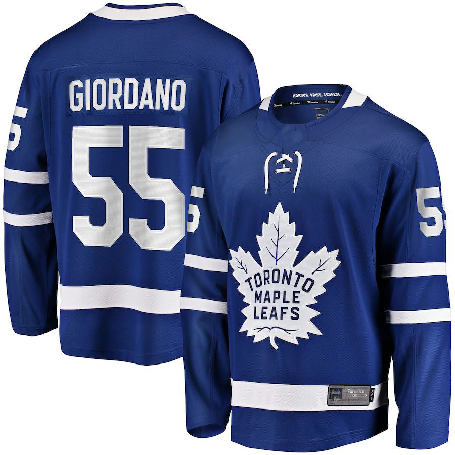 T.Maple Leafs #55 Mark Giordano Fanatics Branded Home Breakaway Player Jersey Blue Stitched American Hockey Jerseys - Main View