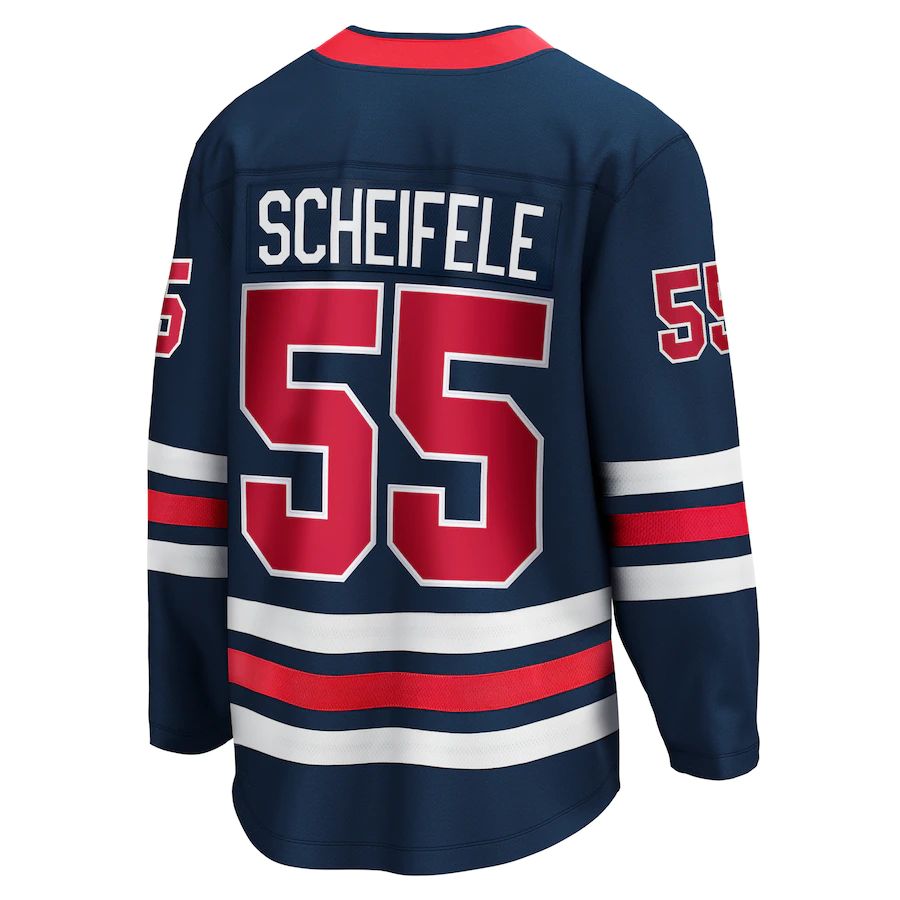 W.Jets #55 Mark Scheifele Fanatics Branded 2021-22 Alternate Premier Breakaway Player Jersey Navy Stitched American Hockey Jerseys - Main View