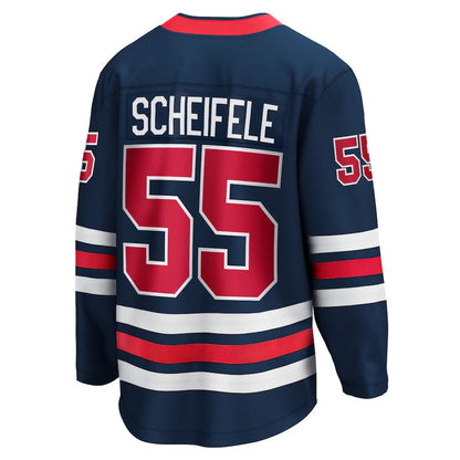 W.Jets #55 Mark Scheifele Fanatics Branded 2021-22 Alternate Premier Breakaway Player Jersey Navy Stitched American Hockey Jerseys - Main View