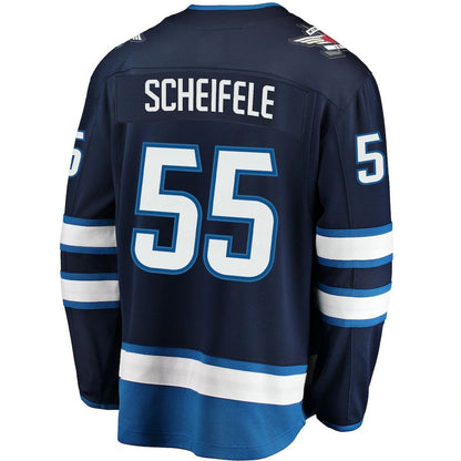 W.Jets #55 Mark Scheifele Fanatics Branded Breakaway Replica Jersey Navy Stitched American Hockey Jerseys - Main View