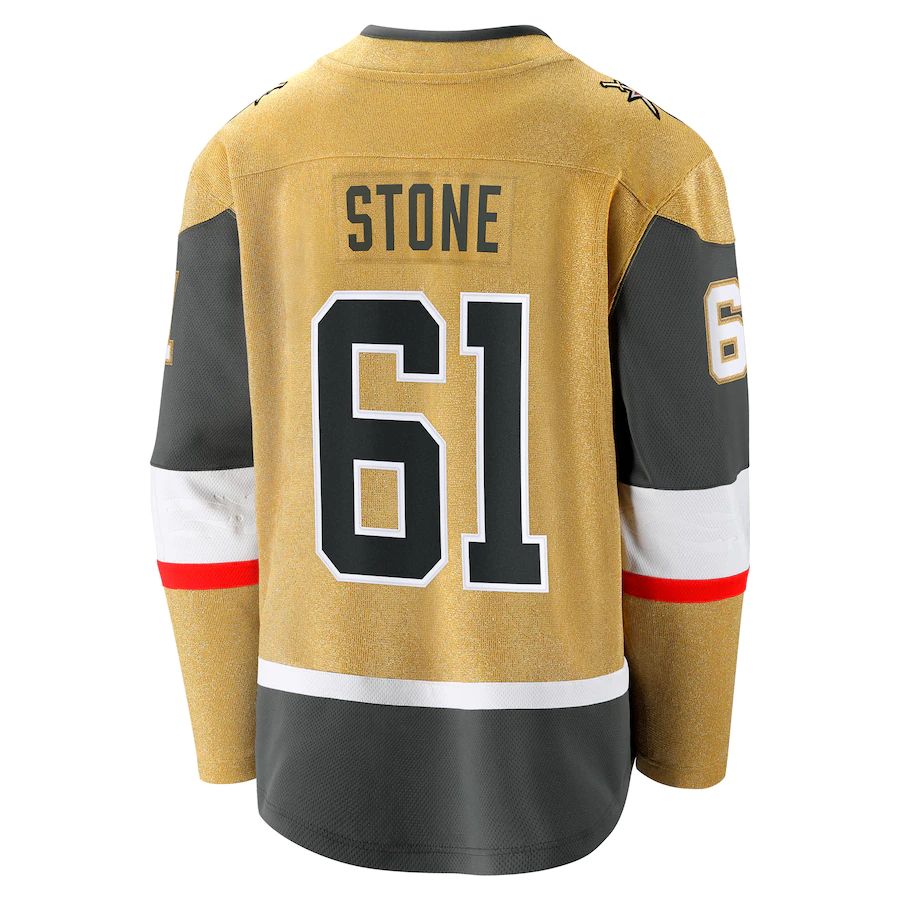 V.Golden Knights #61 Mark Stone Fanatics Branded 2020-21 Home Premier Breakaway Player Jersey Gold Alternate Jersey Hockey Jerseys - Main View