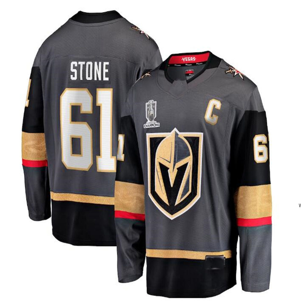 V.Golden Knights #61 Mark Stone Fanatics Branded 2023 Stanley Cup Champions Alternate Breakaway Player Jersey - Black Hockey Jerseys - Main View