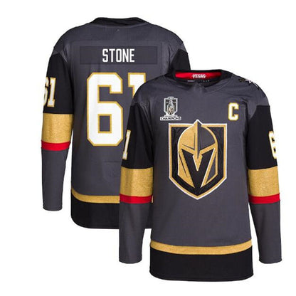 V.Golden Knights #61 Mark Stone 2023 Stanley Cup Champions Authentic Alternate Player Jersey - Gray Hockey Jerseys - Main View