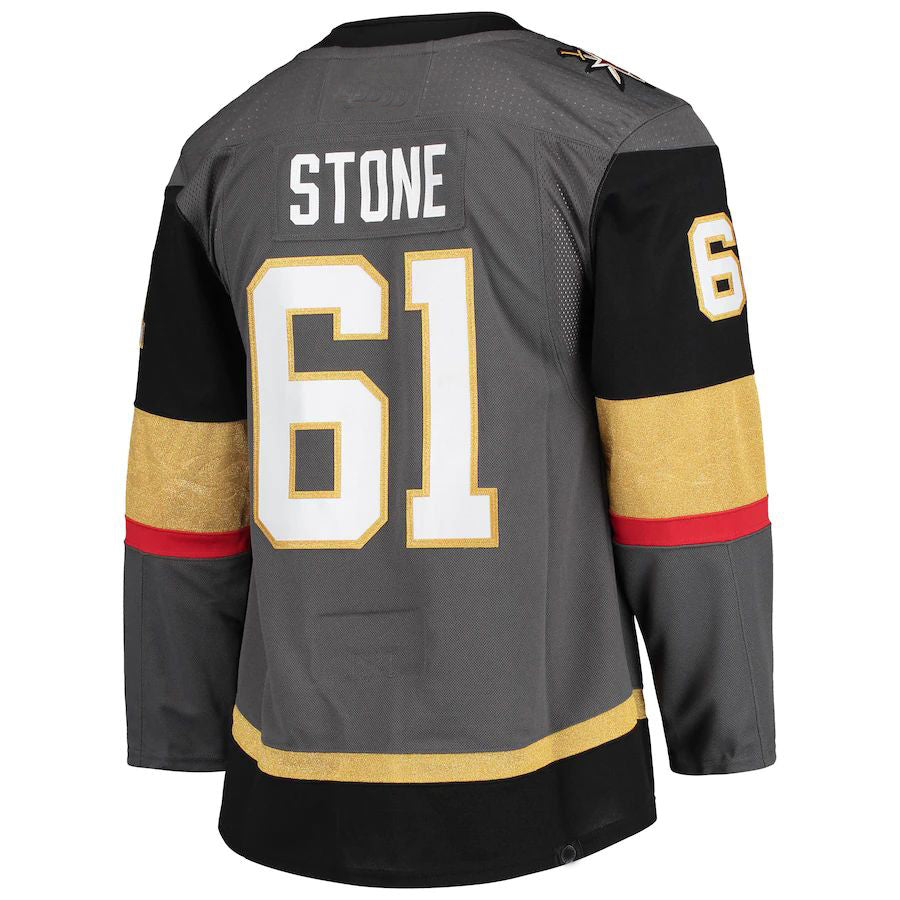 V.Golden Knights #61 Mark Stone Alternate Captain Patch Primegreen Authentic Pro Player Jersey Gray Alternate Jersey Hockey Jerseys - Main View