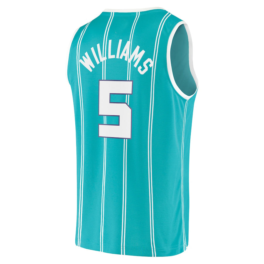 C.Hornets #5 Mark Williams Fanatics Branded 2022 Draft First Round Pick Fast Break Replica Player Jersey Icon Edition Teal Stitched American Basketball Jersey - Main View