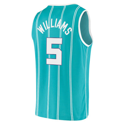 C.Hornets #5 Mark Williams Fanatics Branded 2022 Draft First Round Pick Fast Break Replica Player Jersey Icon Edition Teal Stitched American Basketball Jersey - Main View
