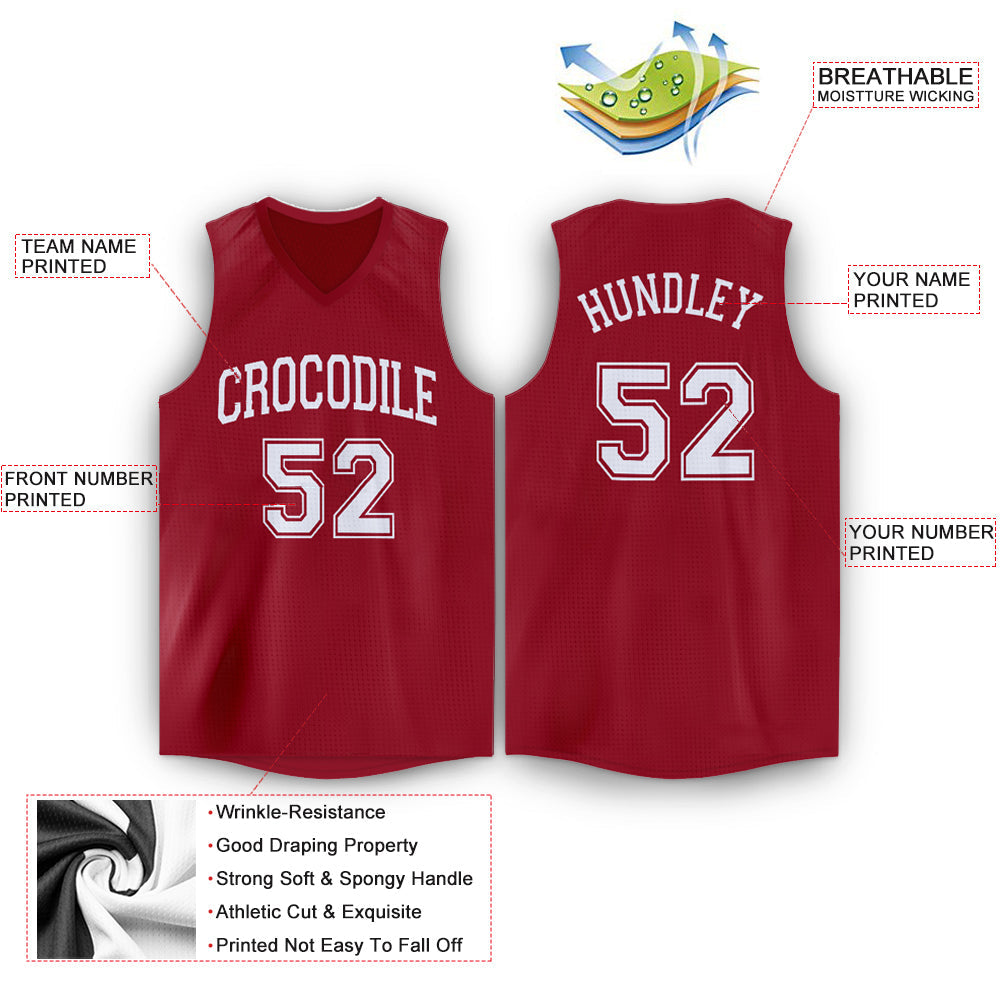 Custom Maroon White V-Neck Basketball Jersey view 2