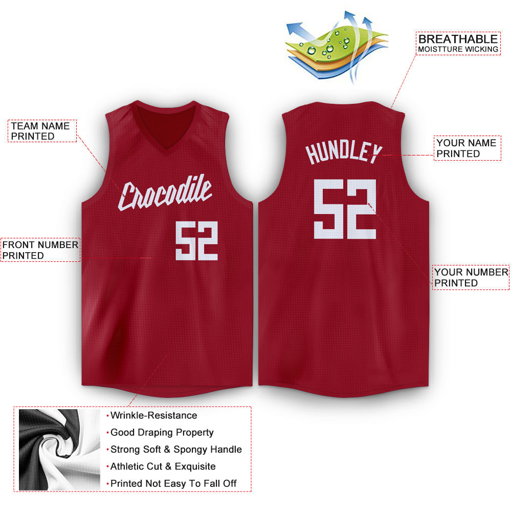 Custom Maroon White V-Neck Basketball Jersey view 2