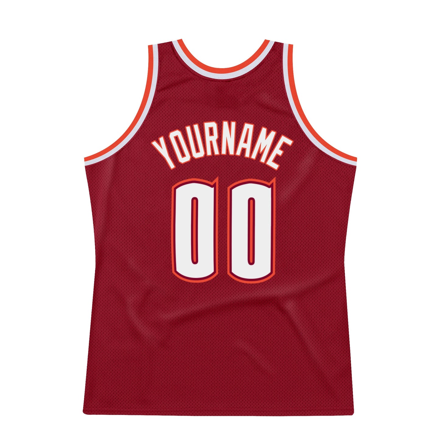 Custom Maroon White-Orange Authentic Throwback Basketball Jersey view 6