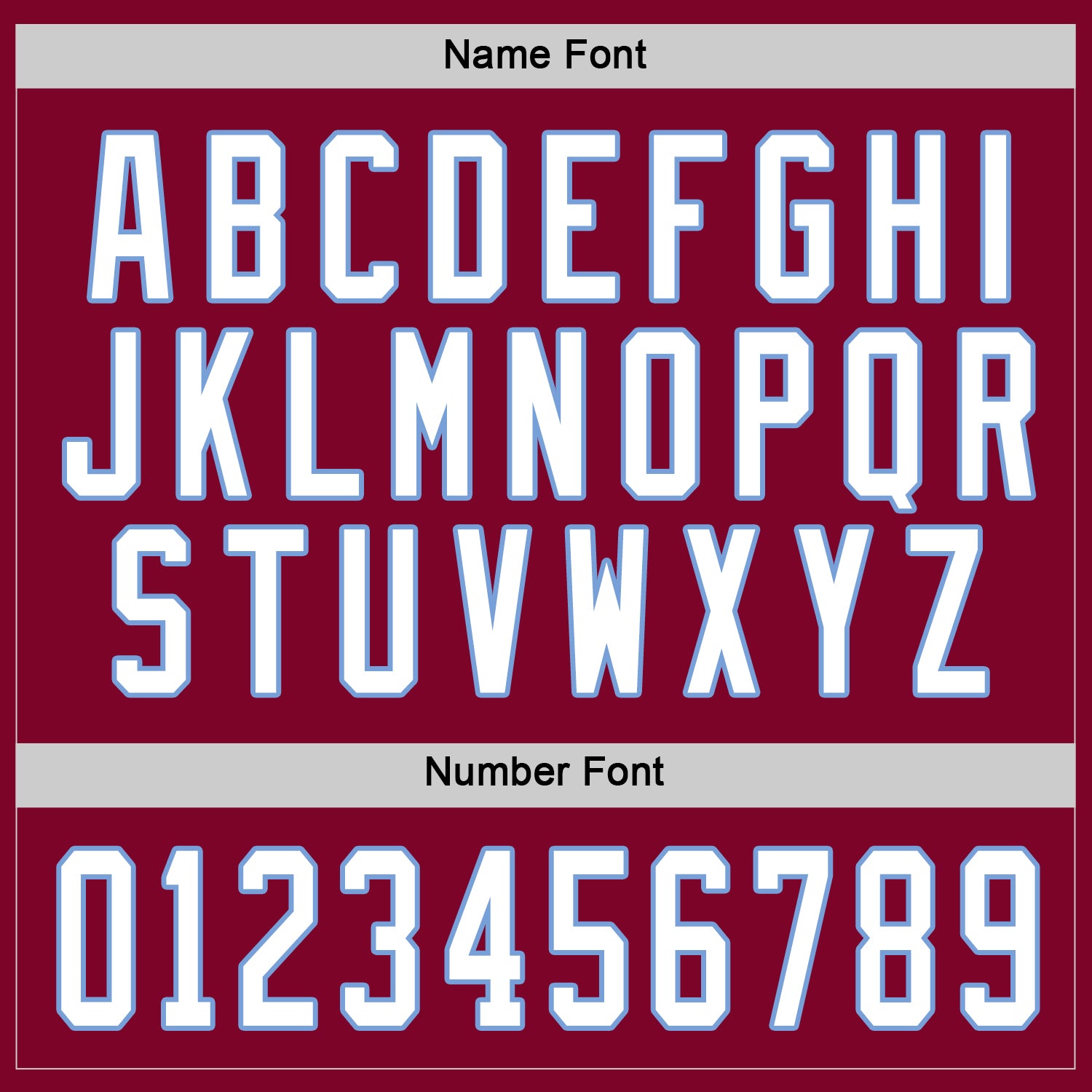 Custom Maroon White-Light Blue Hockey Jersey view 3