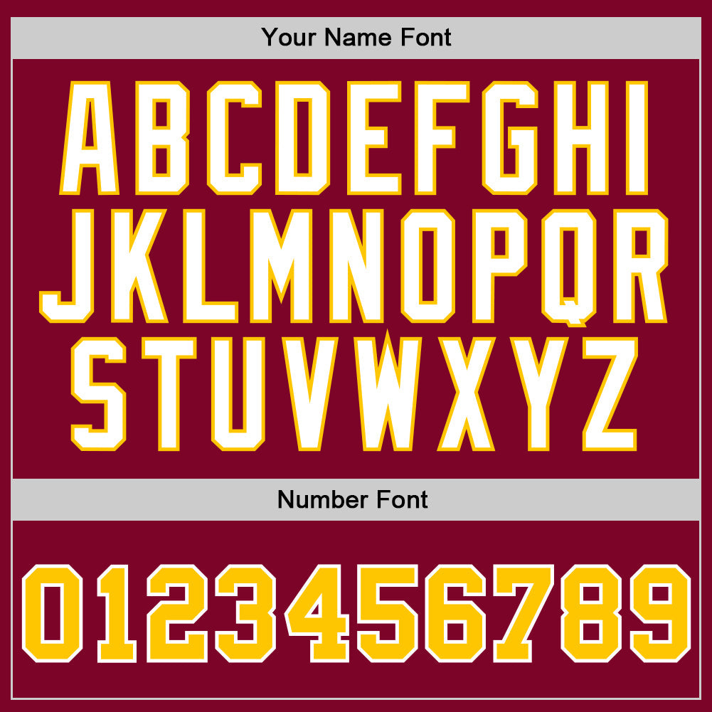 Custom Maroon Gold-White Authentic Throwback Basketball Jersey view 4