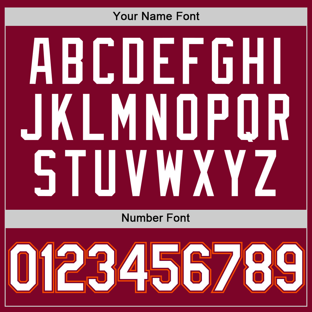 Custom Maroon White-Orange Authentic Throwback Baseball Jersey view 5