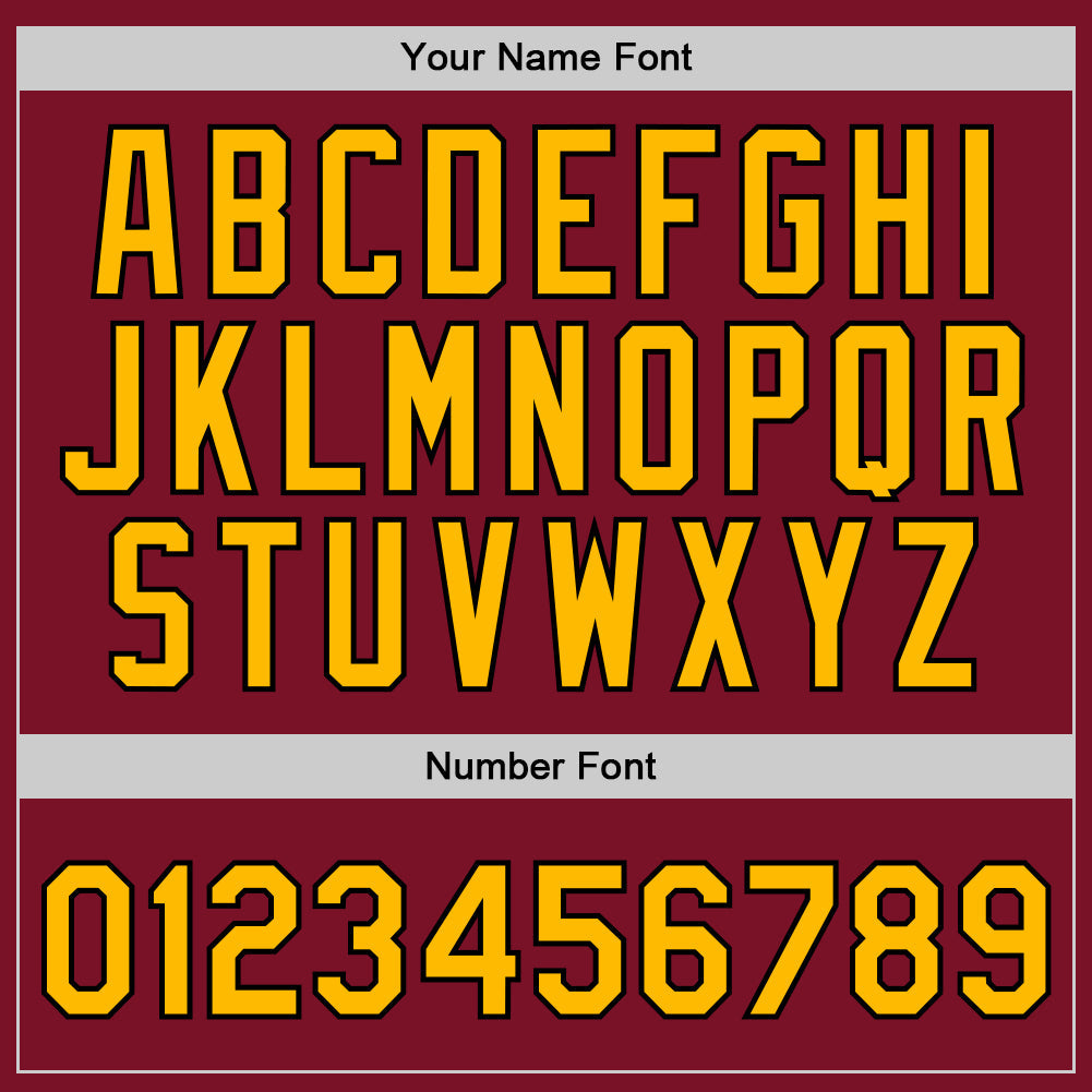Custom Maroon Gold-Black Authentic Throwback Basketball Jersey view 4