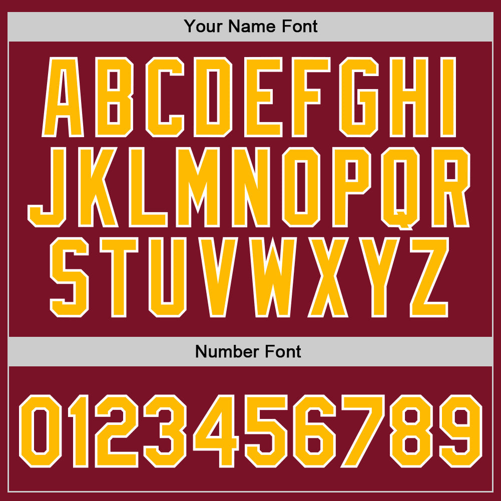 Custom Maroon Gold-White Authentic Throwback Basketball Jersey view 4