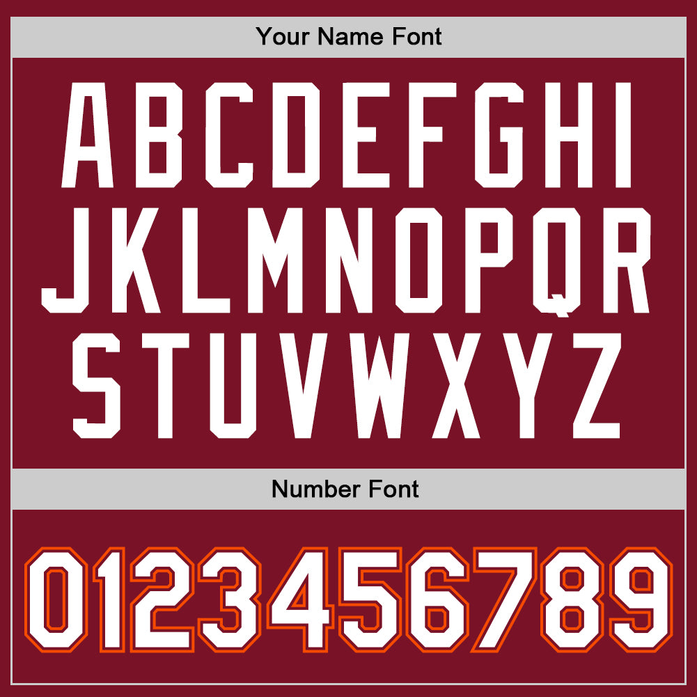 Custom Maroon White-Orange Authentic Throwback Basketball Jersey view 4