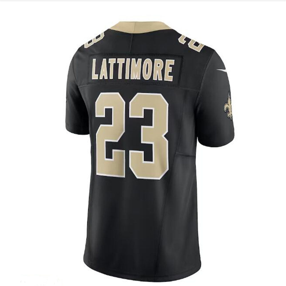 NO.Saints #23 Marshon Lattimore Vapor F.U.S.E. Limited Jersey - Black Stitched American Football Jerseys - Main View