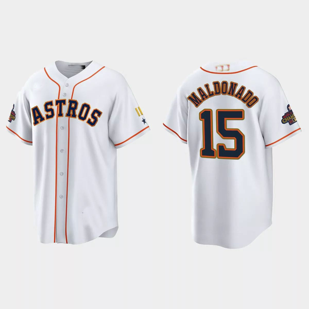 #15 Martin Maldonado Houston Astros 2023 Gold Program Jersey ¨C White Stitches Baseball Jerseys - Main View