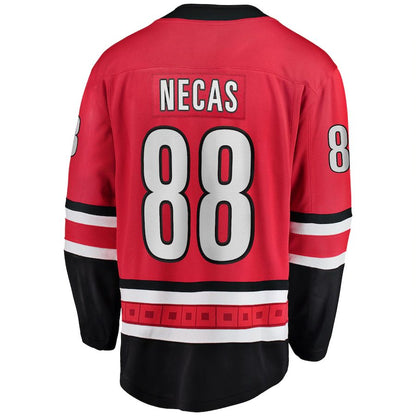 C.Hurricanes #88 Martin Necas Fanatics Branded Home Breakaway Player Jersey Red Stitched American Hockey Jerseys - Main View