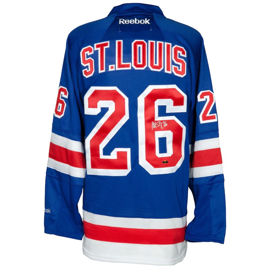 NY.Rangers #26 Martin St. Louis Fanatics Authentic Autographed Reebok Blue Stitched American Hockey Jerseys - Main View