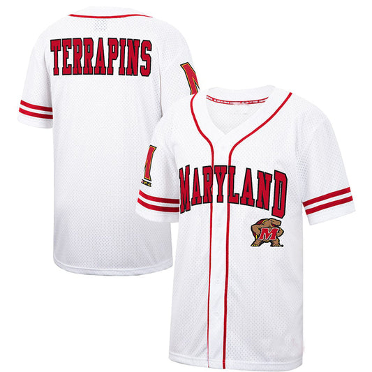 M.Terrapins Colosseum Free Spirited Baseball Jersey  White Red Stitched American College Jerseys - Main View
