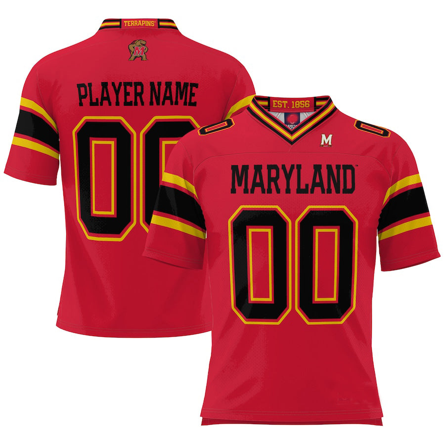 Custom M.Terrapins ProSphere NIL Pick-A-Player Football Jersey  Red American Stitched College Jerseys - Main View