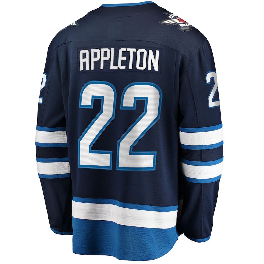W.Jets #22 Mason Appleton Fanatics Branded Home Breakaway Jersey  Navy Stitched American Hockey Jerseys - Main View