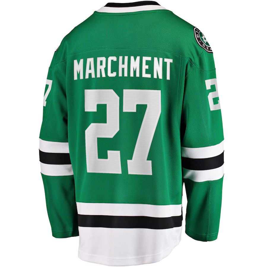 D.Stars #27 Mason Marchment Fanatics Branded Home Breakaway Player Jersey Kelly Green Stitched American Hockey Jerseys - Main View