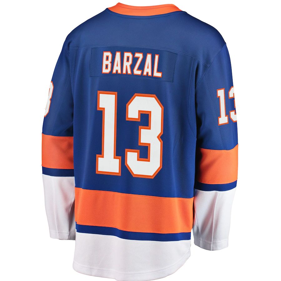NY.Islanders #13 Mathew Barzal Fanatics Branded Home Premier Breakaway Player Jersey Royal Stitched American Hockey Jerseys - Main View