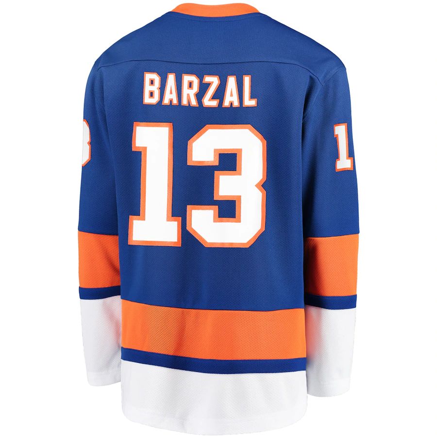 NY.Islanders #13 Mathew Barzal Home Player Replica Jersey Royal Stitched American Hockey Jerseys - Main View
