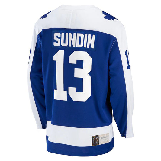 T.Maple Leafs #13 Mats Sundin Fanatics Branded Breakaway Retired Player Jersey  Blue Stitched American Hockey Jerseys - Main View
