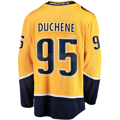 N.Predators #95 Matt Duchene Fanatics Branded Home Premier Breakaway Player Jersey Gold Stitched American Hockey Jerseys - Main View