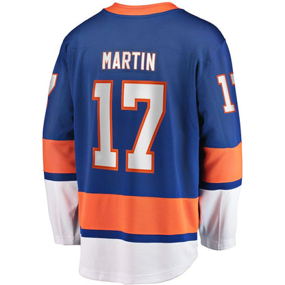 NY.Islanders #17 Matt Martin Fanatics Branded Home Breakaway Player Jersey Royal Stitched American Hockey Jerseys - Main View