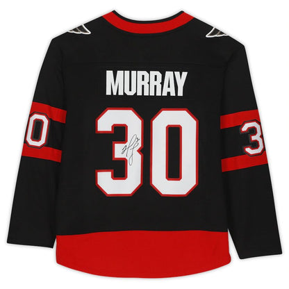 O.Senators #30 Matt Murray Fanatics Authentic Autographed Breakaway Jersey Black Stitched American Hockey Jerseys - Main View