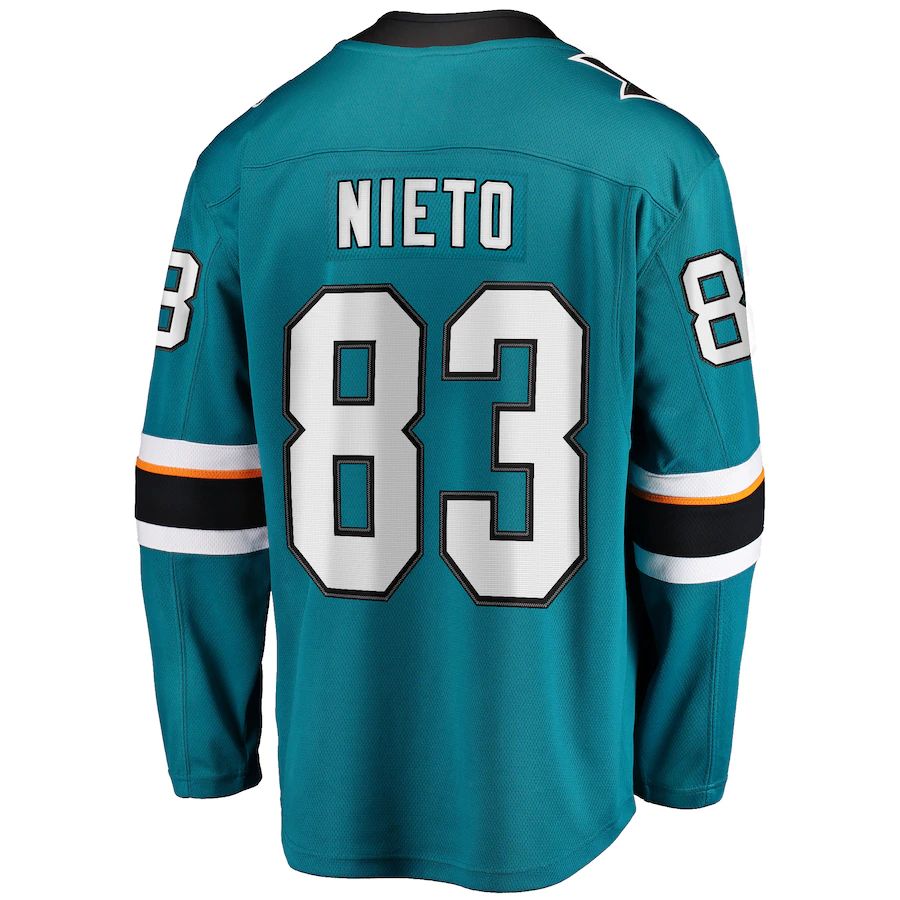 SJ.Sharks #83 Matt Nieto Fanatics Branded Breakaway Player Jersey Teal Stitched American Hockey Jerseys - Main View