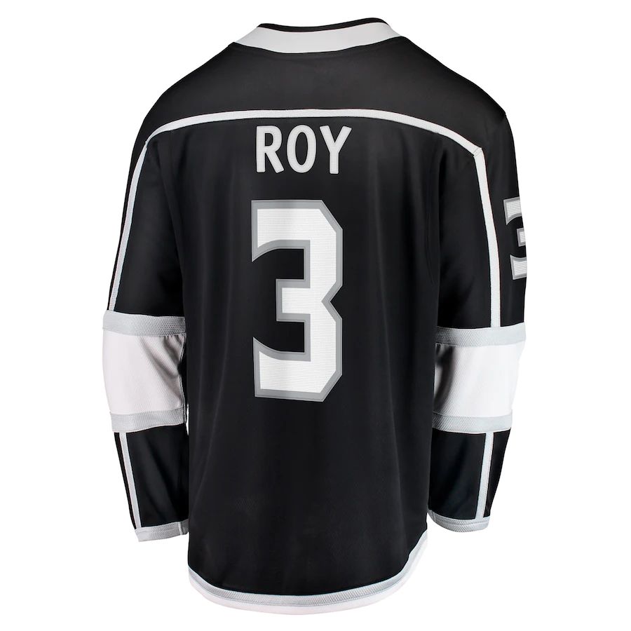 LA.Kings #3 Matt Roy Fanatics Branded Home Breakaway Player Jersey  Black Stitched American Hockey Jerseys - Main View