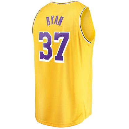 LA.Lakers #37 Matt Ryan Fanatics Branded 2022-23 Fast Break Replica Player Jersey  Icon Gold Stitched American Basketball Jersey - Main View