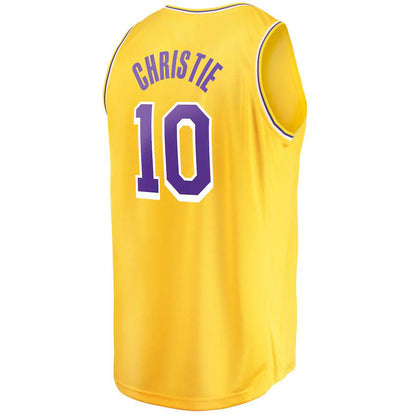 LA.Lakers #10 Max Christie Fanatics Branded 2022-23 Fast Break Replica Player Jersey Icon Gold Stitched American Basketball Jersey - Main View
