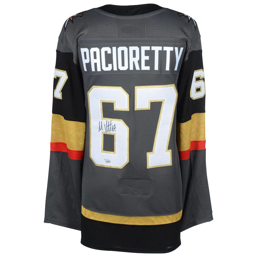 V.Golden Knights #67 Max Pacioretty Fanatics Authentic Autographed Black Gray Hockey Jerseys - Main View