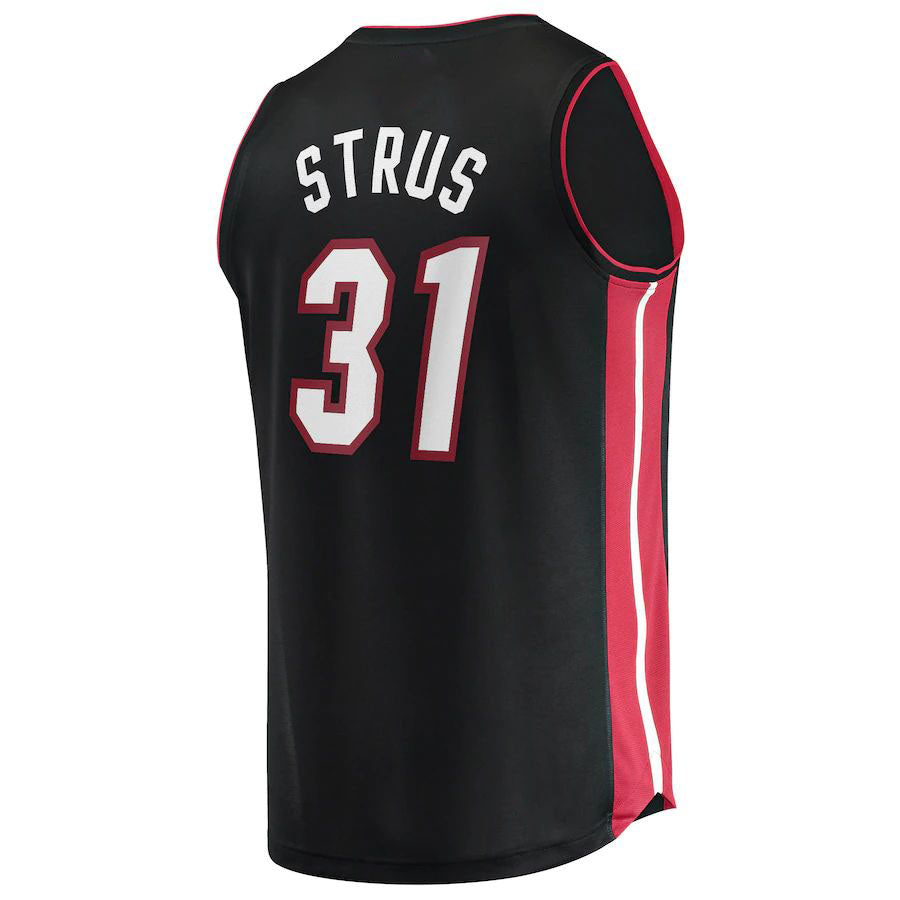 M.Heat #31 Max Strus Fanatics Branded 2021-22 Fast Break Replica Jersey Icon Edition Black Stitched American Basketball Jersey - Main View