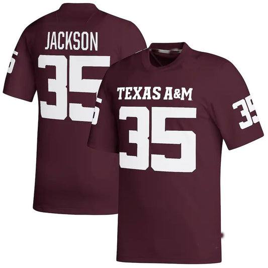 T.A&M Aggies #35 McKinnley Jackson NIL Replica Football Jersey Maroon Stitched American College Jerseys - Main View