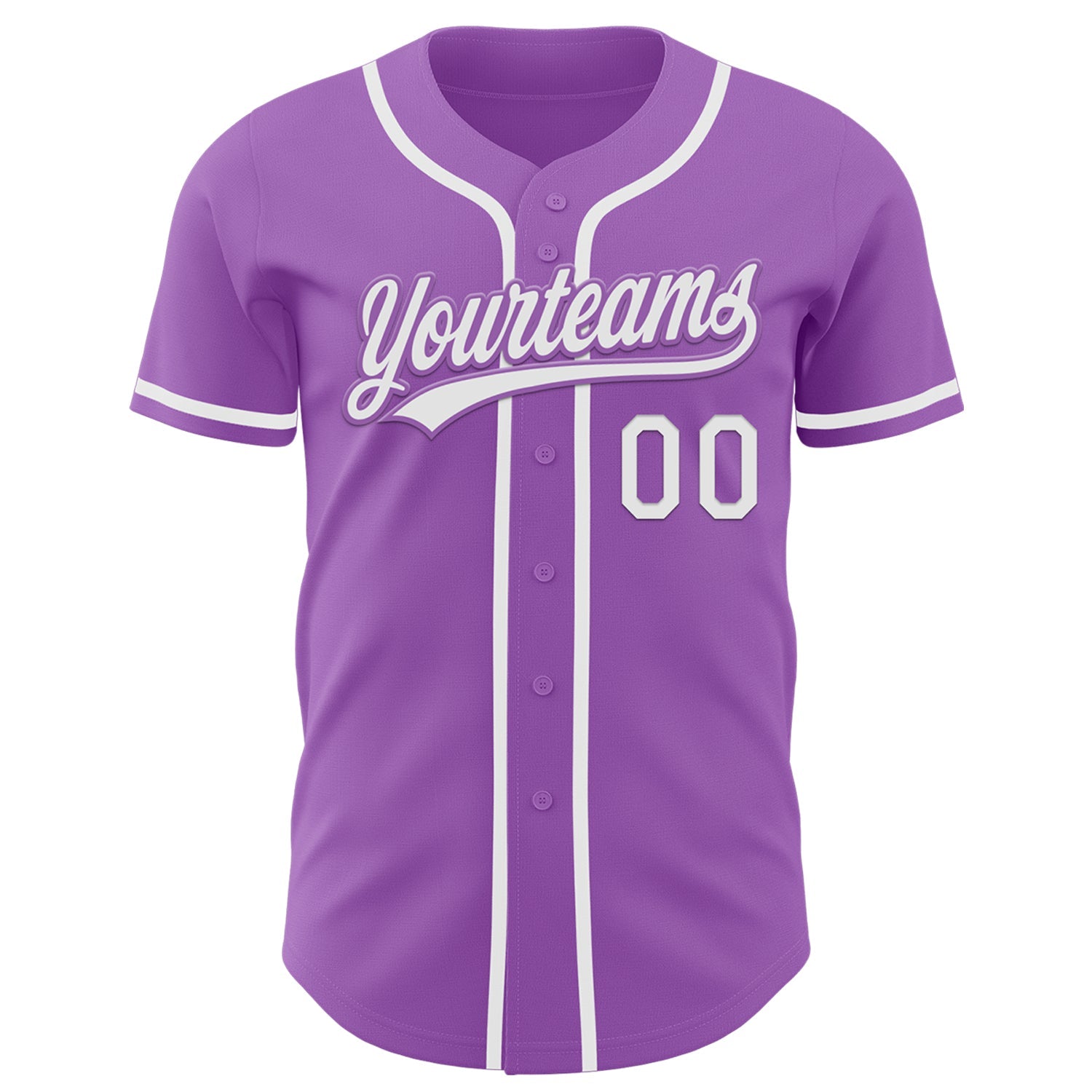 Custom Medium Purple White Authentic Baseball Jersey view 2